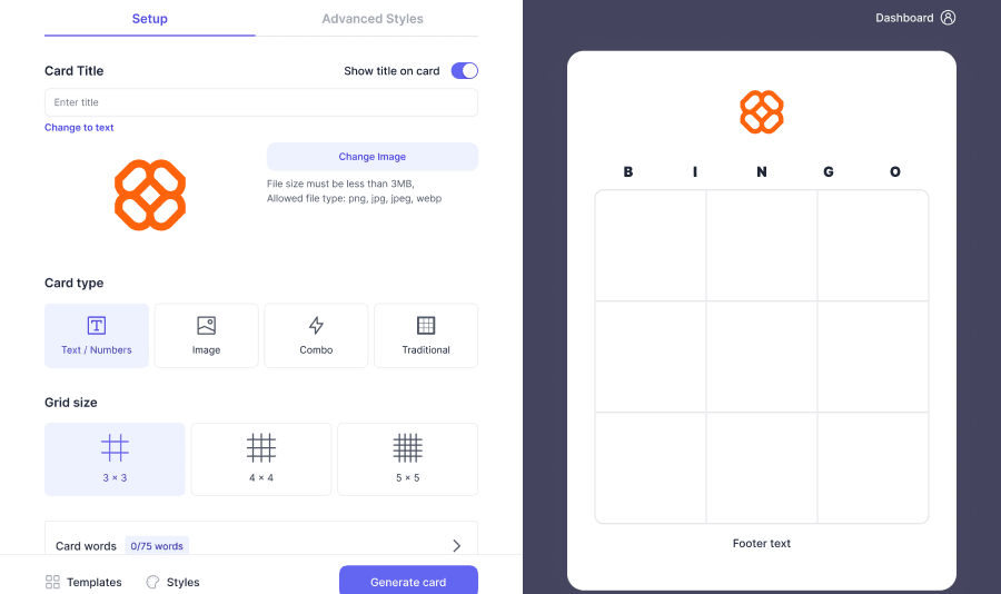 add custom branding card