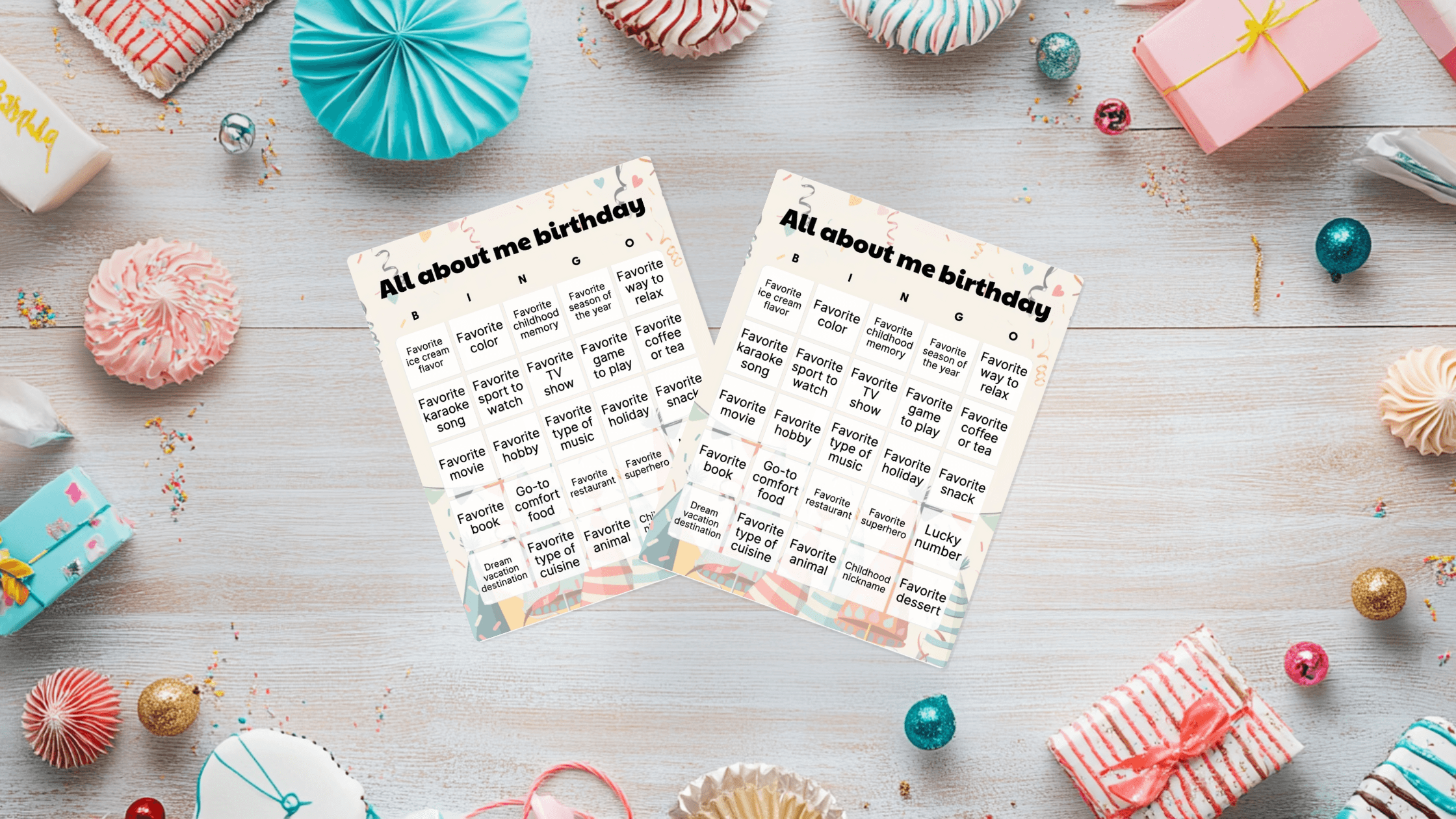 birthday bingo cards