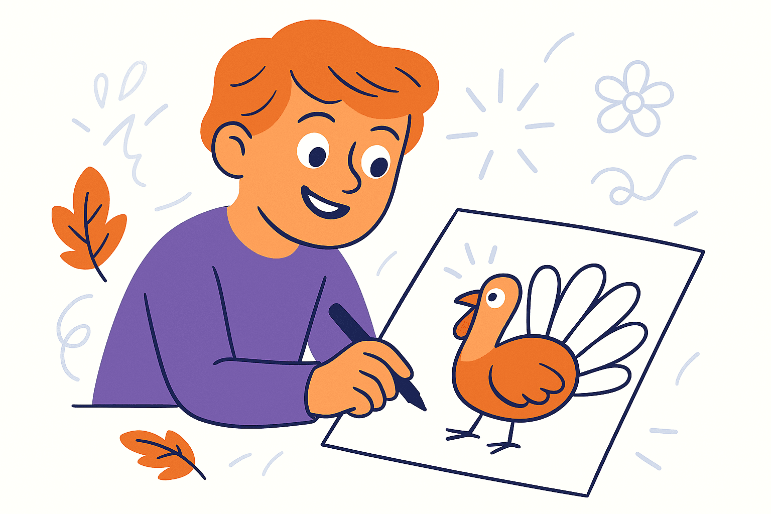 drawing a turkey